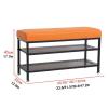 Small 2-Tier Shoe Storage Bench with Cushion view 2