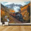 kaiyun Steam Locomotive Tapestry Wall Hanging, Vibrant Landscape Wall Decor, 150 x 200 cm view 2