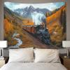 kaiyun Steam Locomotive Tapestry Wall Hanging, Vibrant Landscape Wall Decor, 150 x 200 cm view 4