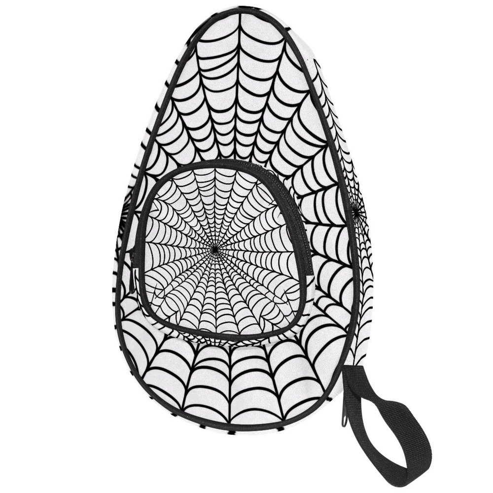 VAPOKF Table Tennis Paddle Case with Spider-Web Design, Holds 2 Paddles and 4–5 Balls
