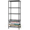KARAT Metal Shelving Unit, 55 × 35 × 140 cm, Black Rocky, 19 mm view 1