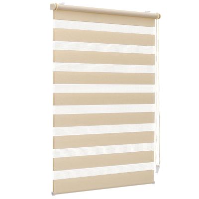 Sekey Double Roller Blind, No-Drill Clamp-Fit, 75 x 130 cm, Yellow Linen