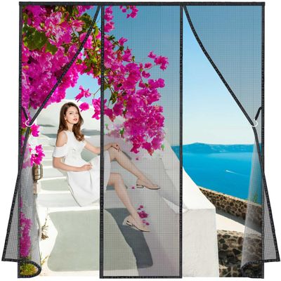 Magnetic Insect Screen Double Door, 400 x 240 cm, Black