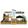 Brown Teak Wood Double Gate Set for Easy Installation view 2