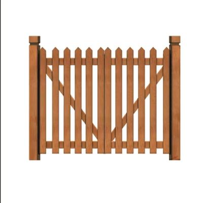 Elegant Teak-Color Double Gate for Garden Fence, Brown, 120 x 100 cm