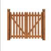 Elegant Teak-Color Double Gate for Garden Fence, Brown, 120 x 100 cm view 1