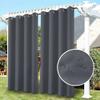Outdoor Sun-Protection Curtain with Grommets, W160 x H250 cm, Dark Gray view 2