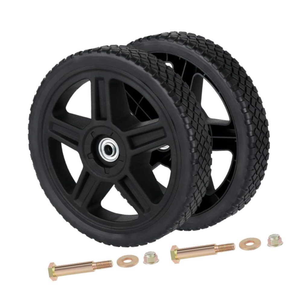 JISADER 2-Pack 12-Inch Lawn Mower Replacement Wheels