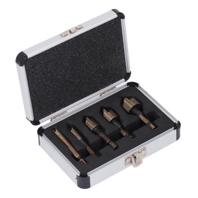 5-Piece HSS 5-Flute Countersink Drill Bit Set, 1/4 in to 3/4 in