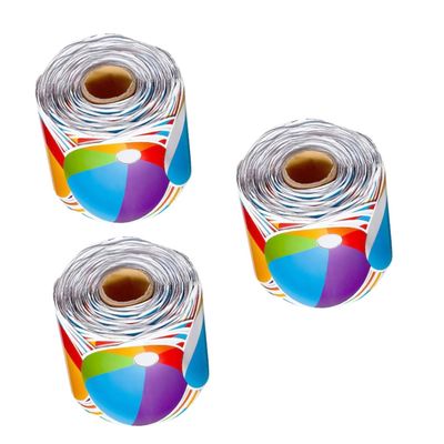 Zerodeko 3 Rolls Beach Ball Border Stickers