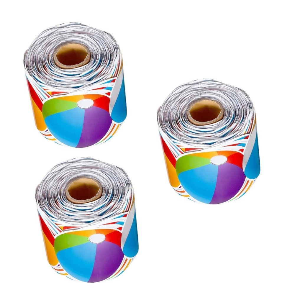 Zerodeko 3 Rolls Beach Ball Border Stickers