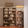 Rotating Solid Wood Bookshelf Tower, 360° Turntable Storage Rack view 2