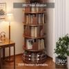 Rotating Solid Wood Bookshelf Tower, 360° Turntable Storage Rack view 3