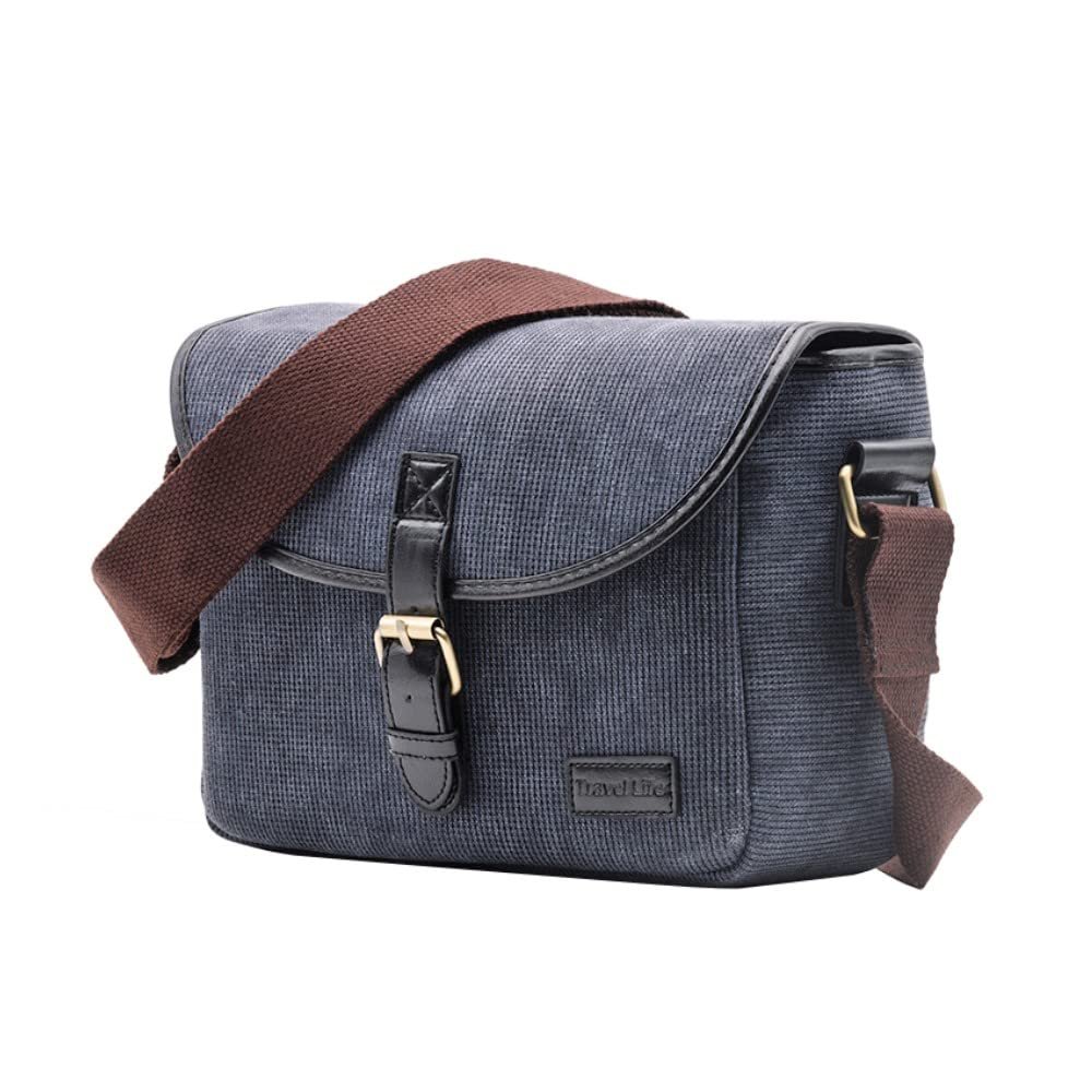 AFGRAPHIC Canvas Camera Bag, Retro Style, Adjustable Strap, for Nikon Z6III with Nikkor Z 24-70mm f/4 S Lens, Blue