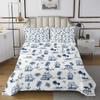 Manfei Nautical Sailboat Bedspread Set, Tropical Palm and Coconut Tree Retro Navy Blue Design view 2