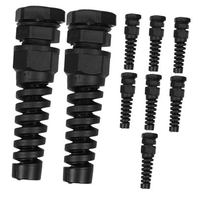 LIGIGWASH 10-Piece Adjustable Plastic Cable Gland Set with Strain Relief and Cord Holder