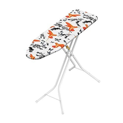 Portable Ironing Board, Heat-Resistant Stainless Steel Ironing Table for Wardrobe Hanging, Flower and Bird Pattern, 108 x 32 x 88 cm