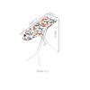 Portable Ironing Board, Heat-Resistant Stainless Steel Ironing Table for Wardrobe Hanging, Flower and Bird Pattern, 108 x 32 x 88 cm view 2