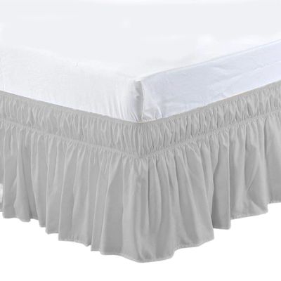 WANGBINGXING Bed Skirt, 1 Pc, Elastic, Soft and Comfortable, Colorfast, Light Gray, Full 190.5 x 137 x 40 cm