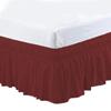 WANGBINGXING Elastic Bed Skirt, Wine Red, Twin 190.5 x 99 x 40 cm view 1