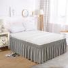 WANGBINGXING Solid-Color Brushed Bed Skirt, Dark Blue, Queen 153 x 203 x 38 cm view 2