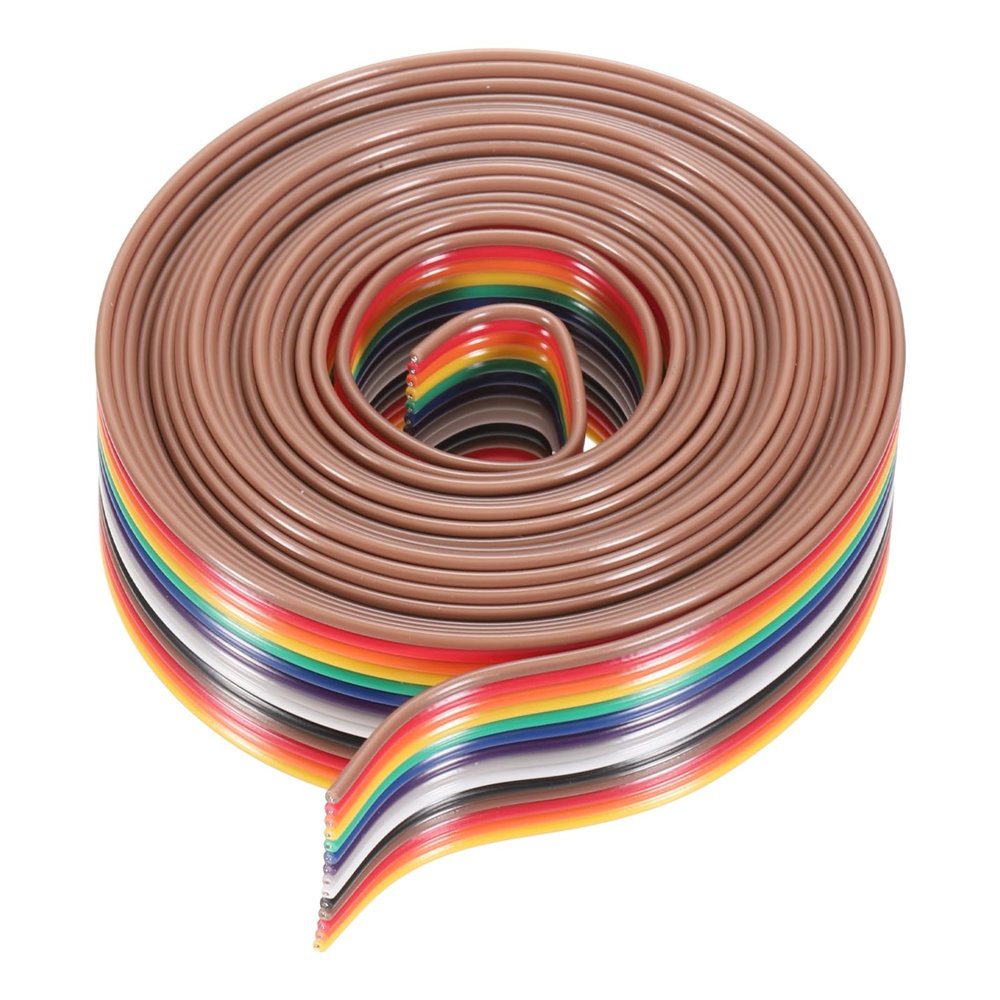 QUARKZMAN 1-Piece 14-Pin Rainbow Ribbon Cable, 2 m, 1.27 mm Pitch