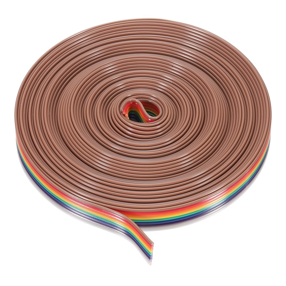 QUARKZMAN 1-Pc. 9-Pin Rainbow Ribbon Cable, 6 m, 1.27 mm Pitch, for Breadboard Jumper Wires and Electronics Projects