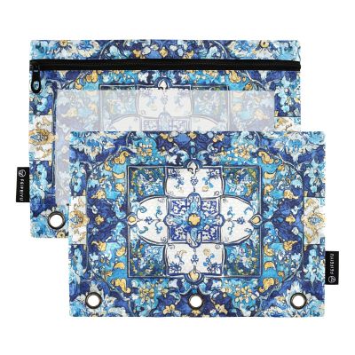 Bohemian Vintage Mandala Flower Binder Pockets, 3-Hole Punched, for 3-Ring Binders