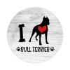 I Love Bull Terrier Round Vinyl Stickers, 1.5 in, Set of 50 view 1
