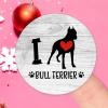 I Love Bull Terrier Round Vinyl Stickers, 1.5 in, Set of 50 view 3