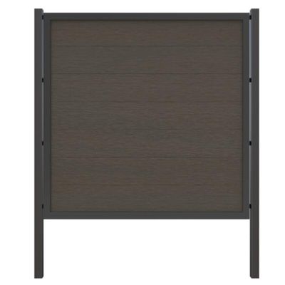 HORI WPC Privacy Screen Frame Fence Complete Set, Durable Windbreak, Modern Slat Fence Design, Ideal for Garden & Patio, Easy to Install, 7.6 m, for Concrete Embedding, Brown