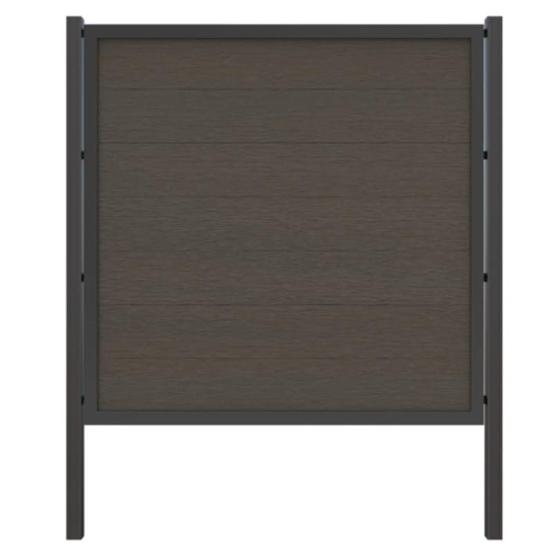 HORI WPC Privacy Screen Frame Fence Complete Set, Durable Windbreak, Modern Slat Fence Design, Ideal for Garden & Patio, Easy to Install, 7.6 m, for Concrete Embedding, Brown