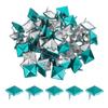 QUARKZMAN 150-Piece 10 mm Blue Square Pyramid Studs for Clothing and Leather view 1