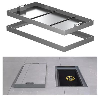 Wzmazingly Recessed Access Hatch Cover with Concealed Handle, 304 Stainless Steel Frame, 50 x 35 x 5 cm