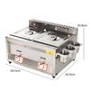 Commercial LPG Countertop Gas Fryer, Stainless Steel, 10 L + 10 L view 2