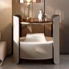 Round Solid Wood Nightstand with Open Storage Shelf, 49 x 50 cm view 1