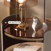 Round Solid Wood Nightstand with Open Storage Shelf, 49 x 50 cm view 4