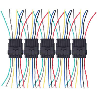 5-Piece 6-Way Automotive Electrical Connector for Cars, Boats and Trucks