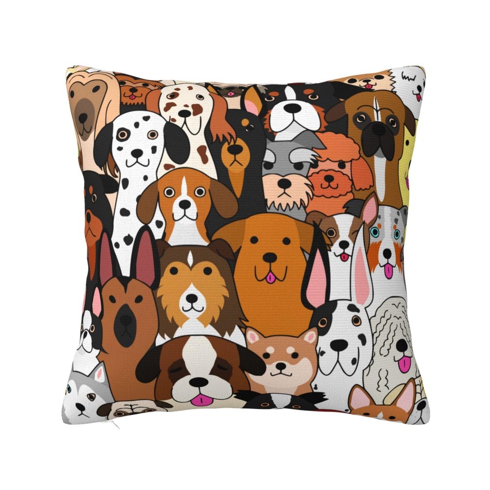 Anceky Colorful Doodle Dog Pillow Cover, 20 x 20