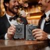 2-Pack 8 oz Personalized Stainless Steel Hip Flasks, Gray view 2