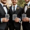 2-Pack 8 oz Personalized Stainless Steel Hip Flasks, Gray view 4