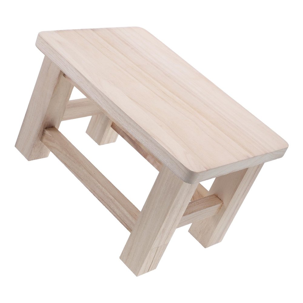 TEMPNAP Small Solid Wood Stool, Footstool for Home