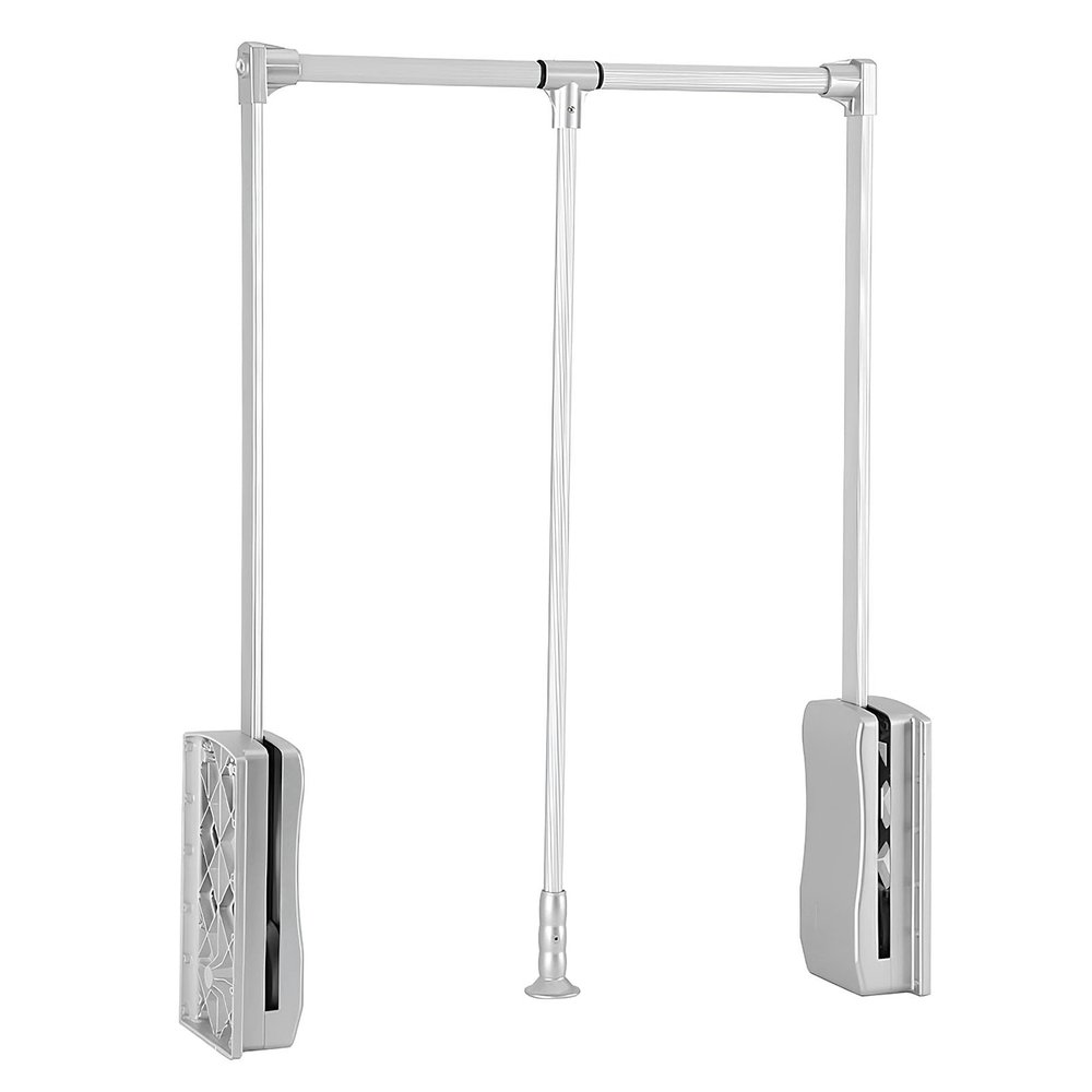 Sofdicht Adjustable Wardrobe Lift, Aluminum Pull-Down Clothes Rail, 15 kg, Silver, 700 x 930 mm