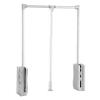 Sofdicht Adjustable Wardrobe Lift, Aluminum Pull-Down Clothes Rail, 15 kg, Silver, 700 x 930 mm view 1