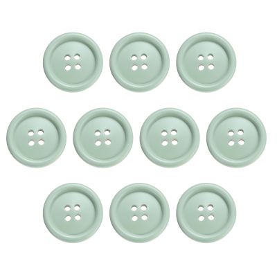 QUARKZMAN 10-Pack 25 mm Light Green 4-Hole Resin Buttons