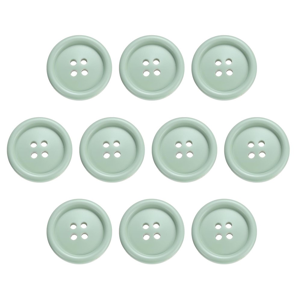 QUARKZMAN 10-Pack 25 mm Light Green 4-Hole Resin Buttons