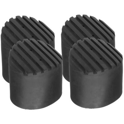 Non-Slip Rubber Ladder Foot Caps with Protective Covers, 4-Pack, Black