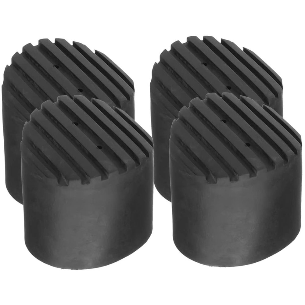 Non-Slip Rubber Ladder Foot Caps with Protective Covers, 4-Pack, Black