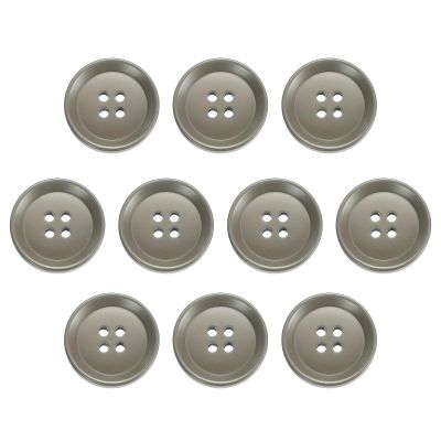 QUARKZMAN 12-Piece Khaki Resin Buttons, 23 mm, 4-Hole Round Sewing Buttons