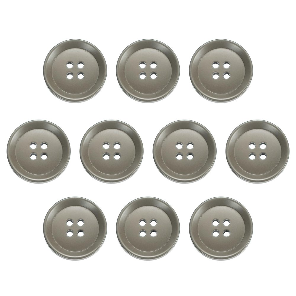 QUARKZMAN 12-Piece Khaki Resin Buttons, 23 mm, 4-Hole Round Sewing Buttons